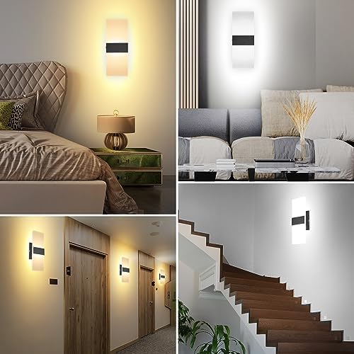 TRLIFE Dimmable LED Wall Sconces, 4 Color Temperature Modern Wall Sconce 12W - Image 7