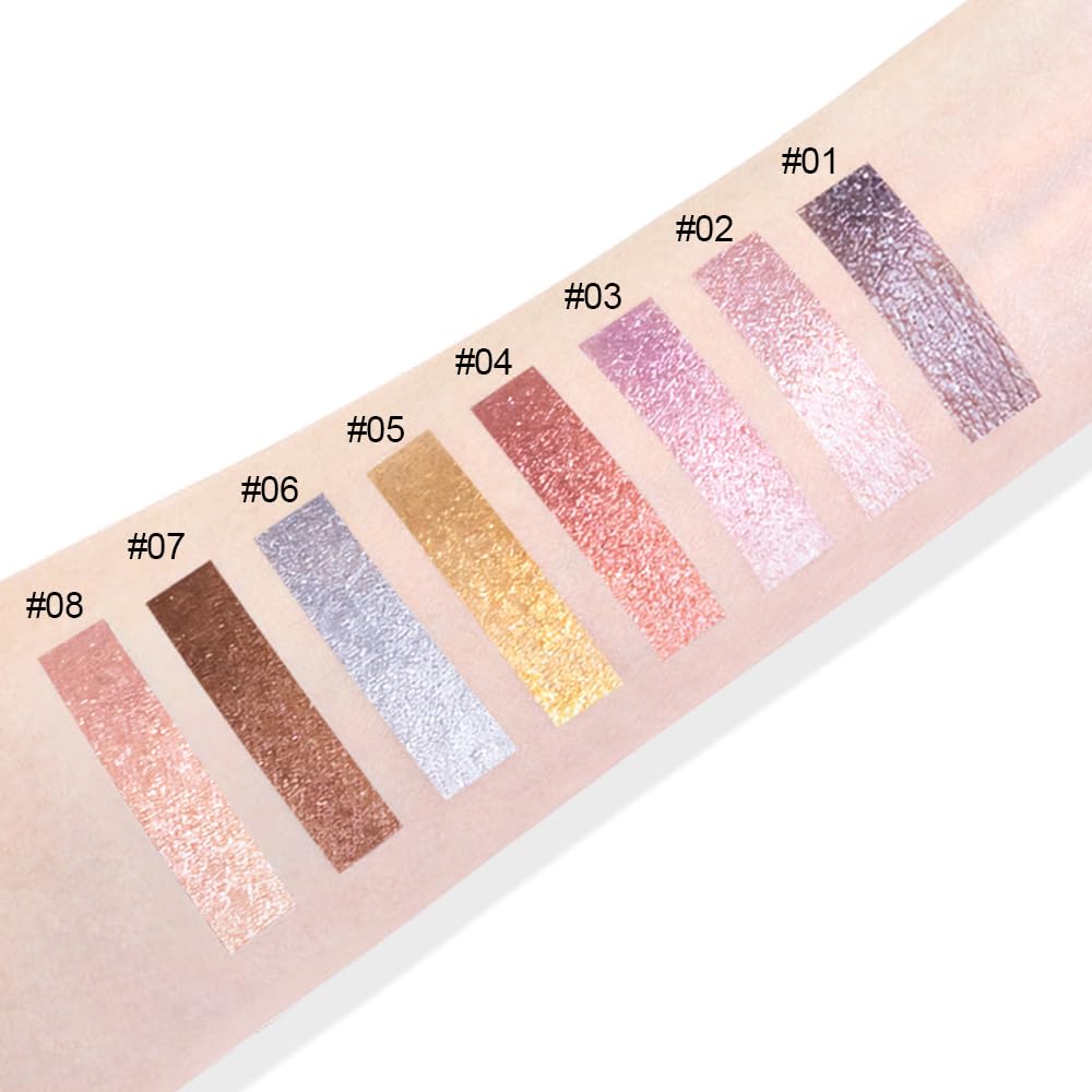 Cream Glitter Brown Shimmer Metallic Eyeshadow Palette Makeup, Natural Single Mini Instant Holographic Eyeshadow For Women, Sombras Crema Para Ojos, Talc, Paraben & Cruelty Free