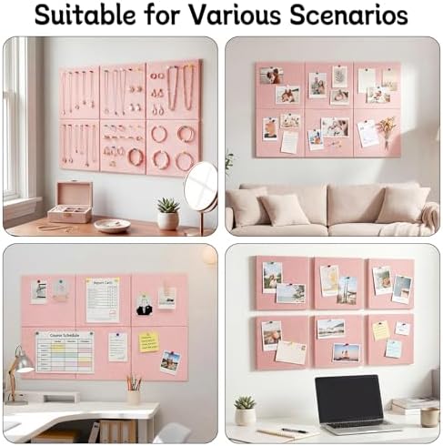Cork Board Alternative 28" x 19", 6 Pack Felt Bulletin Boards, Pin Board - Image 7