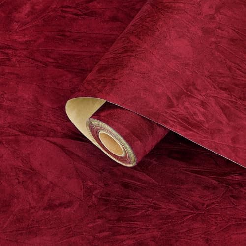 Red Velvet Wallpaper Stick and Peel Soft Velvet Contact Paper - Image 7
