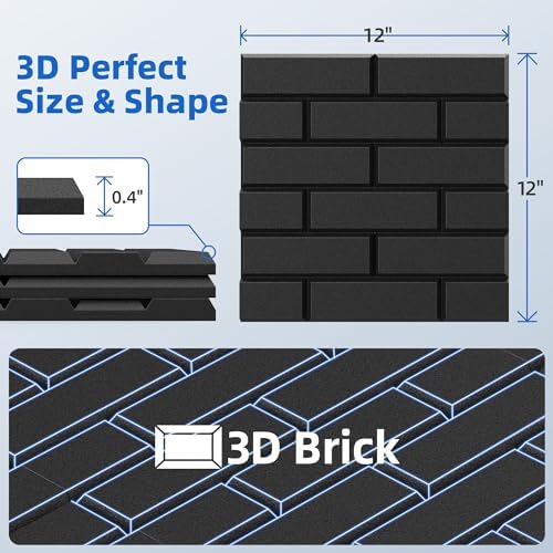 12 Pack Acoustic Panels with Self Adhesive Sound Proof Foam Panels - Image 6