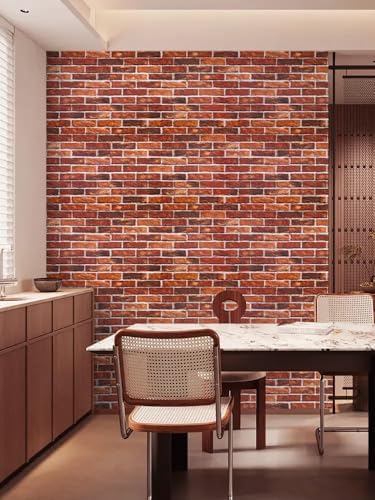 Abyssaly Brick Wallpaper Peel and Stick Red Bricks Wrapping Paper - Image 6