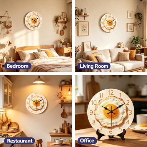 peacoblue Fried Egg Wall Clocks Battery Operated - Image 6