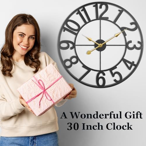 Large Outdoor Clock, 30 Inch Battery Operated Decorative Clock - Image 7