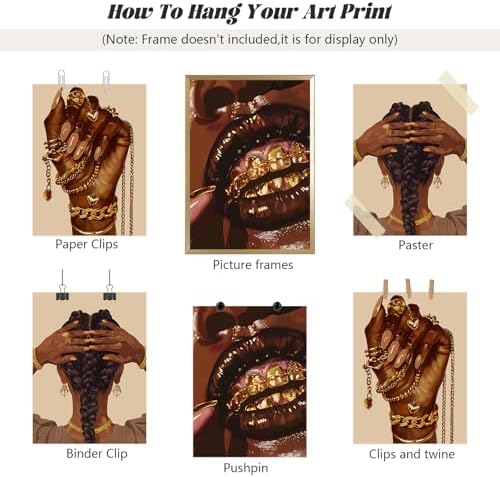 Pouydmi Black Girl Wall Art African Woman Canvas Wall Decor Black Women People - Image 7
