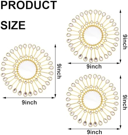 Gold Mirrors-Sunburst Festival Wall Art, Decorative Round Mirrors - Image 7