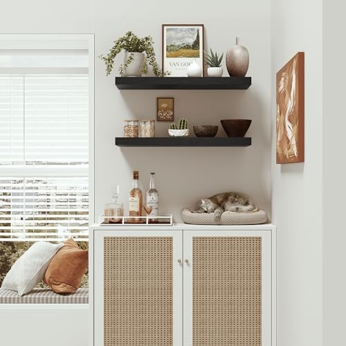 Vivelove Deep Floating Shelves for Wall 24 inches Long Set of 2 - Image 6