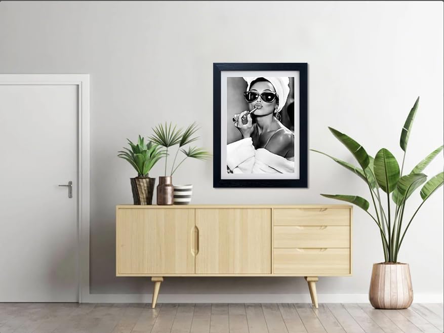 Audrey Hepburn Lips Wall Art Black and White Bathroom Home Canvas Print Trendy - Image 7