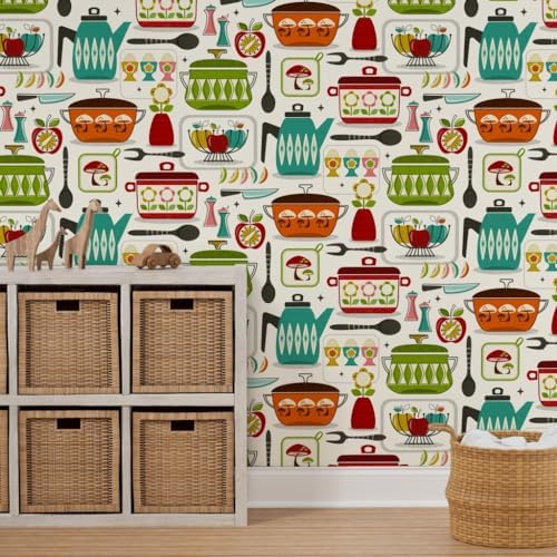 Spoonflower Kitchen Vintage Peel and Stick Removable Wallpaper - Image 7