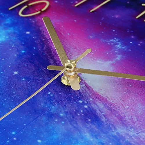 Lafocuse 12 Inch Glass Galaxy Purple Wall Clocks Battery Operated Space - Image 6