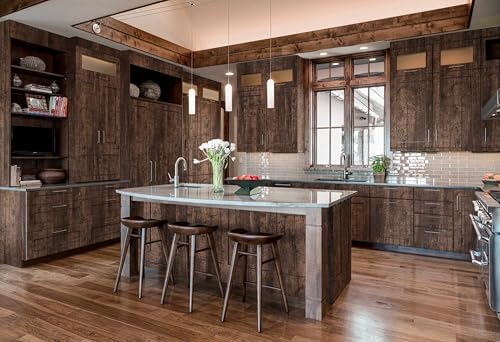 Dimoon315''x17.7" Wood Peel and Stick Wallpaper Removable Dark Brown Thicken - Image 6