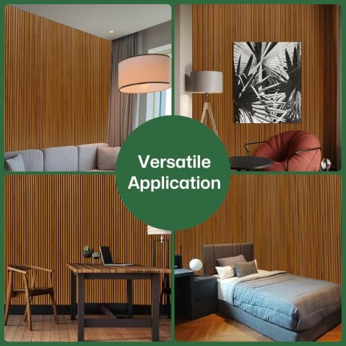 NeatiEase 4 Pack Acoustic Wall Panels, 94.5"x12" Wood Slat Wall Panel - Image 6