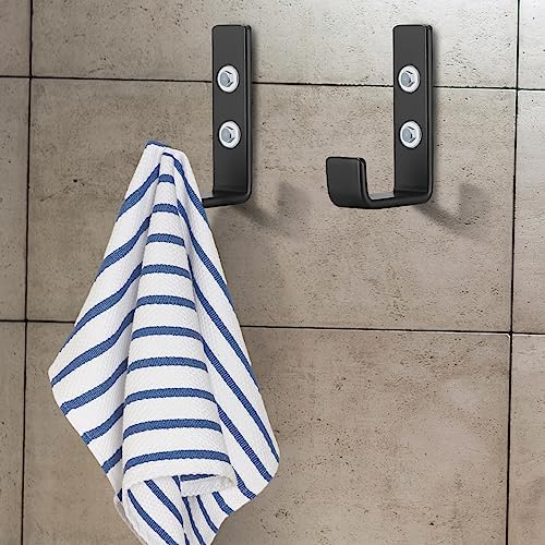4Pcs Black Heavy Duty Wall Mount J Hooks, Garage Storage Utility Hooks - Image 7