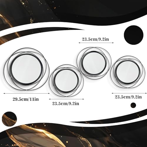 3 Set Sunburst Round Mirrors for Wall Decor Bedroom Bathroom - Image 6