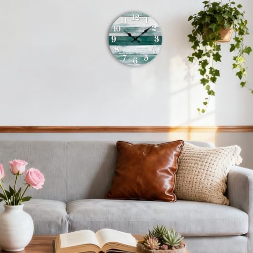 Wall Clock Silent Non-Ticking Wooden Clocks Battery Operated 12 Inch - Image 6