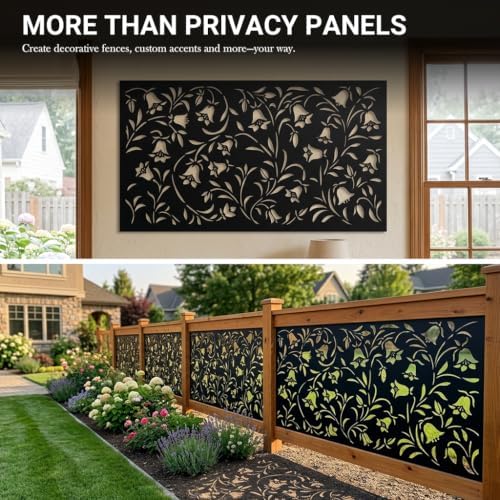 72" Outdoor Privacy Screen, Decorative Metal Privacy Fence Panels - Image 7
