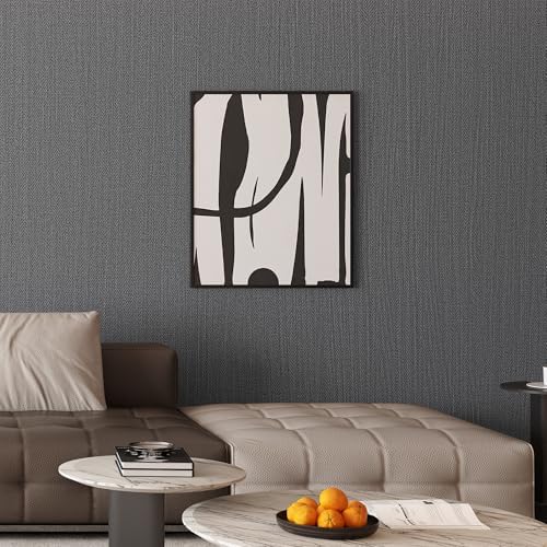 24"x393" Dark Gray Fabric Peel and Stick Linen Textured Wallpaper - Image 7