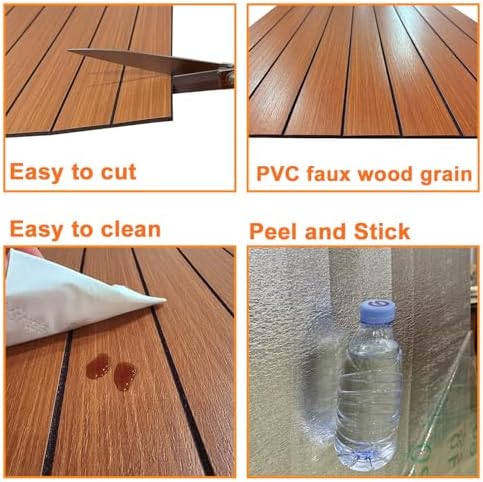YLL YLL PVC Slat Wall Panel Peel and Stick 118"x 15.7" Faux Walnut Wood Grain - Image 6