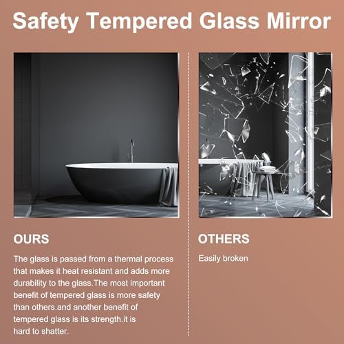 White Wood Mirror for Bathroom, Rectangle Rustic 24 x 36 inch Vanity Mirror - Image 6