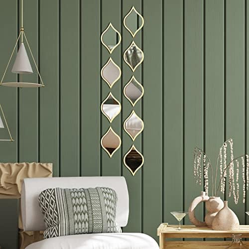 Tanlade 9 Pcs Teardrop Wall Mirror Gold Decorative Wall Mounted - Image 6