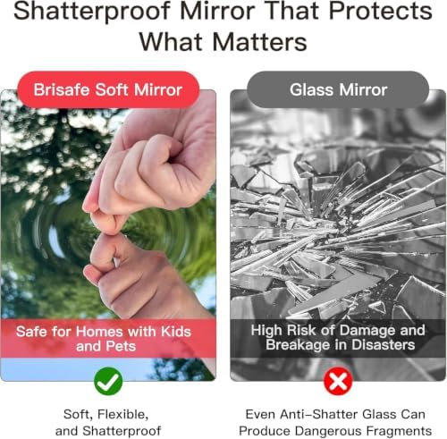 brisafe 1pc No-Nail Self-Adhesive Wall NanoMirror, 31 x 47 in - Image 6