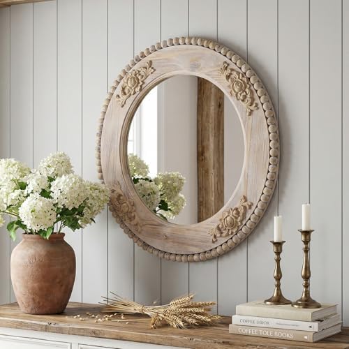 Round Wood Mirror - Image 7