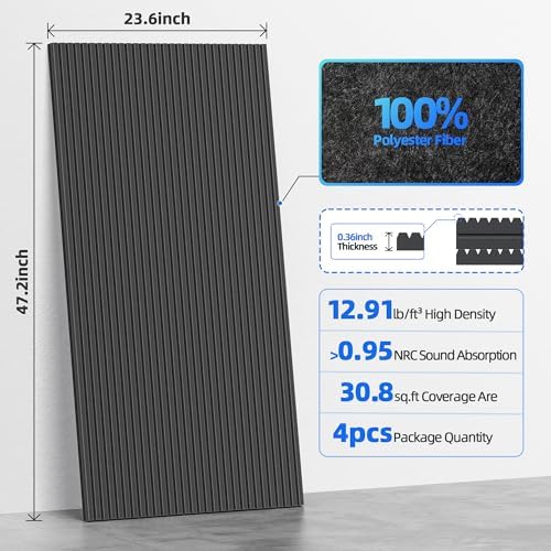4 Pack High Density Large Acoustic Panel Sound Absorbing - Image 6