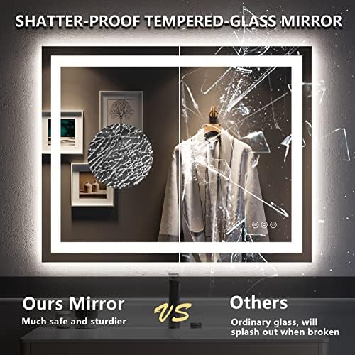 40x32 LED Bathroom Mirror with Lights, Lighted Vanity Mirror - Image 6