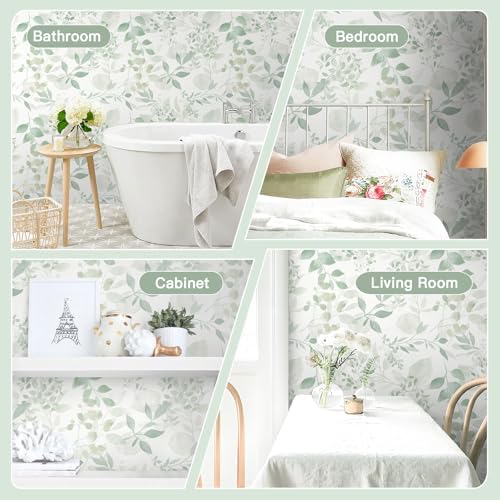 Safiyya Light Green Leaf Wallpaper Peel and Stick Wall Paper Modern Boho - Image 6