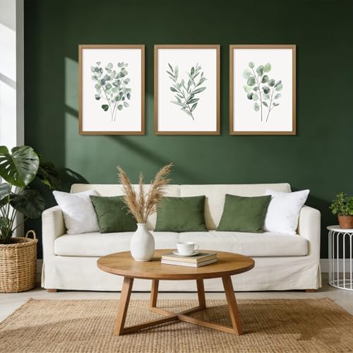 Botanical Wall Art Sage Green Canvas Wall Decor Eucalyptus Art Watercolor Plant - Image 7
