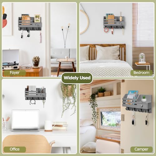 Key Holder Wall Mount, Wooden Key and Mail Organizer - Image 6