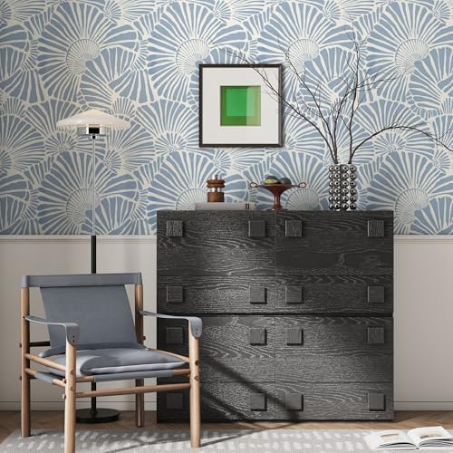 Theper White and Blue Wallpaper Peel and Stick Wallpaper Modern 17.3"×197" - Image 7