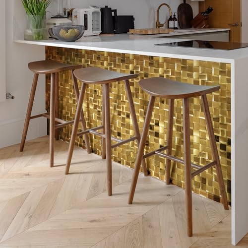 5 Sheets Gold Tiles Metal Mosaic Wall Backsplash Tile 3D Wall Panels - Image 6