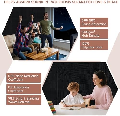 TO-TH Sound Proofing Panels Peel and Stick Acoustic Wall Panel 6Pack - Image 7