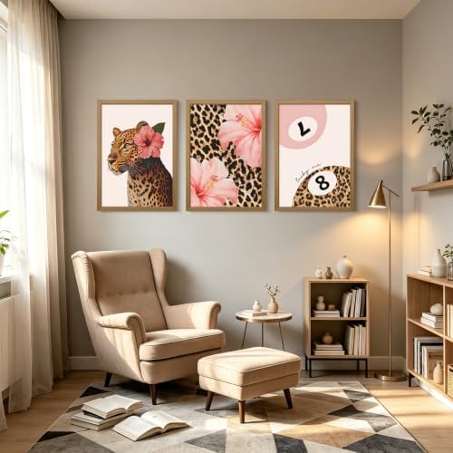 Pink Cheetah Wall Art Leopard Y2k Canvas Wall Decor Trendy Cheetah Poster - Image 7