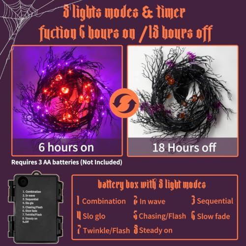 9 Ft Halloween Decor Vine with 45 LED Lights, Adjustable Shape - Image 6