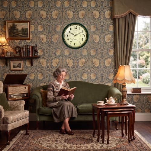 Geevon 12" Silent Wall Clock, Retro Battery Operated Decorative Clock - Image 6