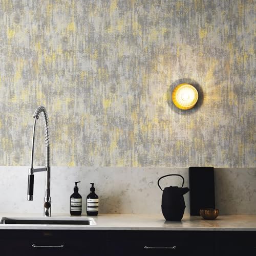 HueBurst Gray Gold Metallic Wallpaper Peel and Stick 17.3"x120" - Image 6