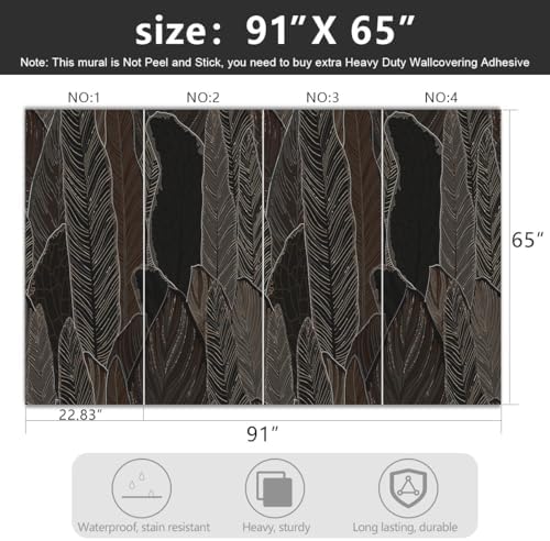 -Tropical Botanical Leaf Backdrop Large Fabric Wallpaper Dark Plant Bedroom - Image 4