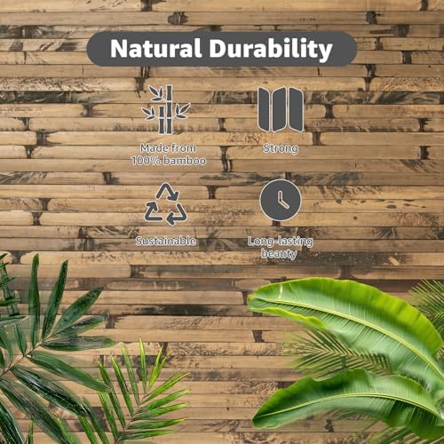 Art3d 12 x 96 in Pole Wrap Natural Bamboo Wall Panel, Dark Burned - Image 6