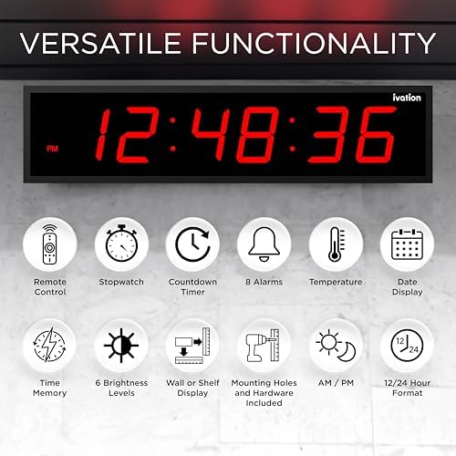 Ivation Oversized Digital Wall Clock - Image 6