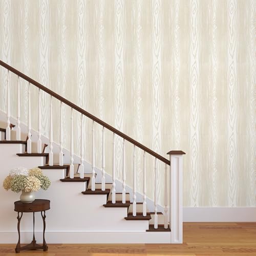 Yun-aeon Beige and Gold Wood Contact Paper Wooden Peel and Stick Wallpaper - Image 7