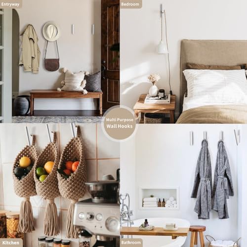 Wood Wall Hooks 4 Pack Coat Hooks Wall Mount, Towel Hooks - Image 7