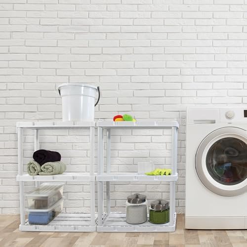 Gracious Living Knect-A-Shelf 3 Shelf Solid Light Duty Rack, 2 Pack - Image 6
