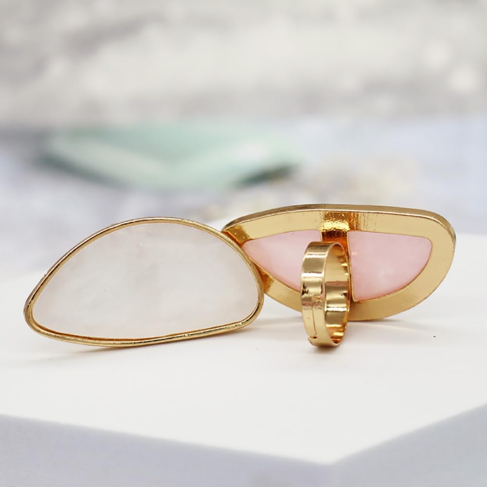 2 Pcs Nail Art Palette Ring Nail Color Mixing Tray Nail Polishing Palette Makeup Foundation Mixing Plate with Finger Ring for Nail Salon Shop Heart