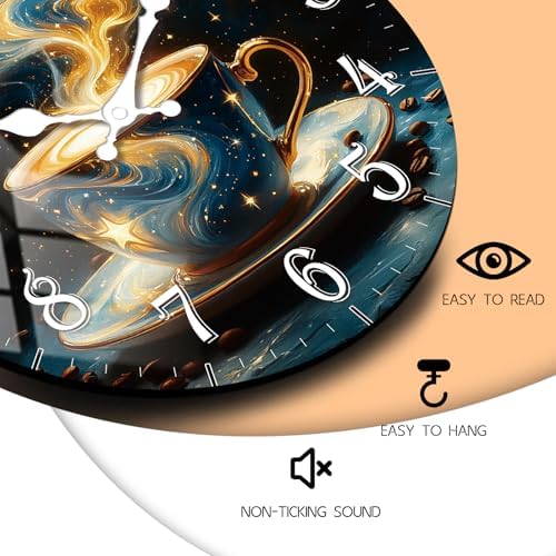 Retro Wall Clock with Coffee Cup Design - Image 6