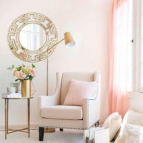 Chende Gold Mirror with Wooden Frame, Large Wall Mirror - Image 7