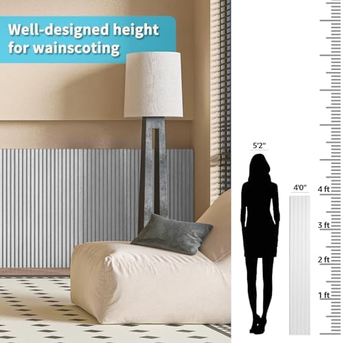 Art3d 48 x 6 in WPC Wood Slat Wall Panels, 3D Wall Accents - Image 6