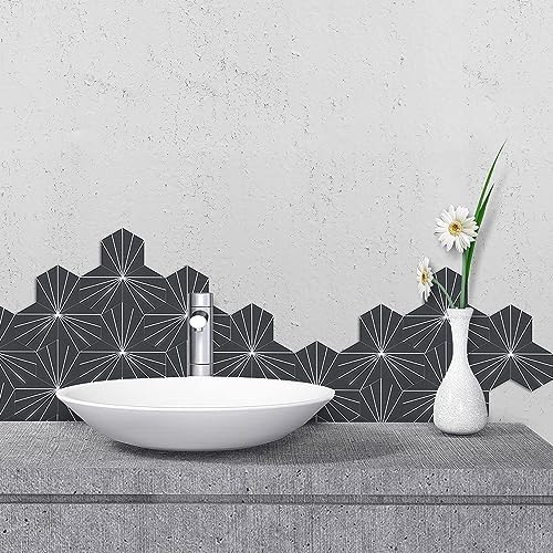 AULIGET Flower Vintage Hexagon Tile Peel and Stick Backsplash - Image 6