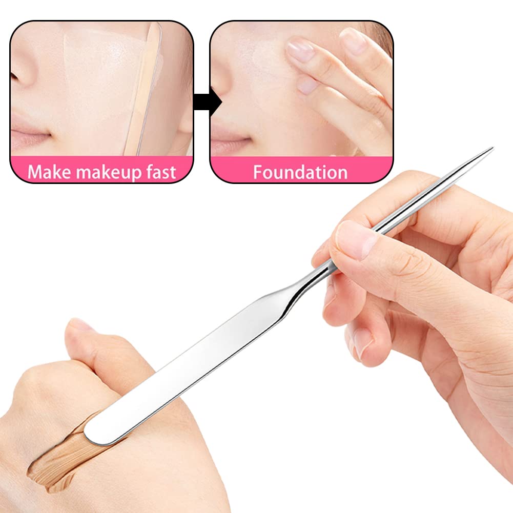 6 Pack Stainless Steel Makeup Spatula Foundation Liquid Foundation Mixer Face Cream Applicator Cosmetic Mixing Tool for Foundation Eye Shadow Cream